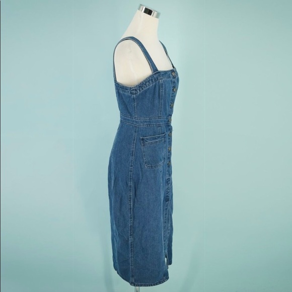 BB Dakota 4 Button Front Midi Denim Dress - Picture 4 of 6